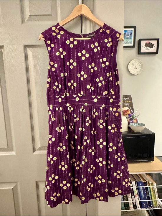 Emily And Fin Dresses & Skirts - Emily and Fin ModCloth Purple Floral Retro Fit & Flare Dress XL